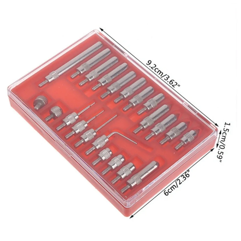 22 Pcs Carbon steel Dial Indicator Tips 0.01mm Accuracy M2.5 Thread Measuring Point Set With Carrying Case Pointed Tip Set - view 6