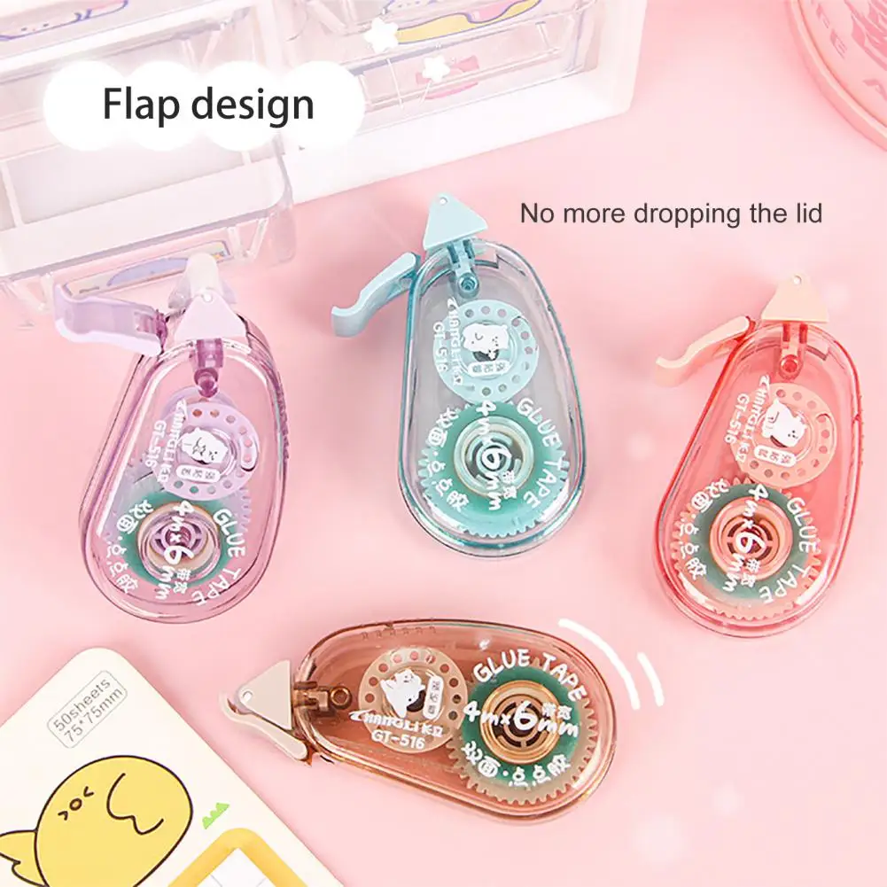 Photo Craft Tape Applicator Double Tape Roller Colorful Cartoon Pattern Double-sided Tape Roller Compact Portable for Permanent