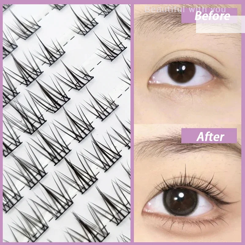 

NewSunflower False Eyelashes Natural Simulation Comic Eye False Eyelashes Extension Diy Makeup Individual Segmented Eye