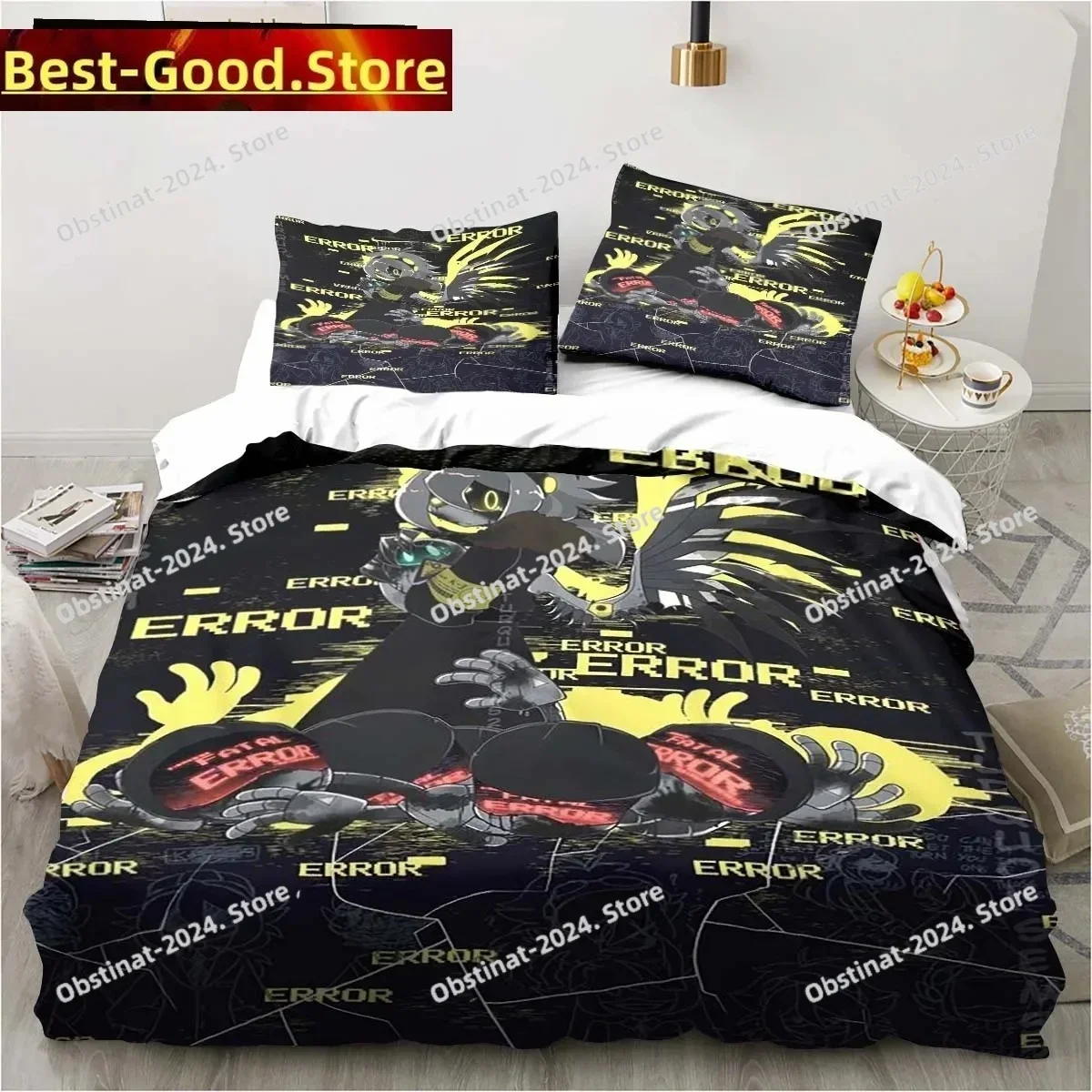 New 3D Print Murder-Drones Cartoon Bedding Set,Duvet Cover Bed Set Quilt Cover Pillowcase,King Queen Twin Size Boys Girls Adults