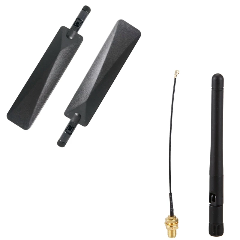 1Set 433Mhz Antenna 3Dbi GSM RP-SMA Plug Rubber Waterproof Lorawan Antenna & 2X 4G LTE Antenna 12Dbi SMA Male Antenna