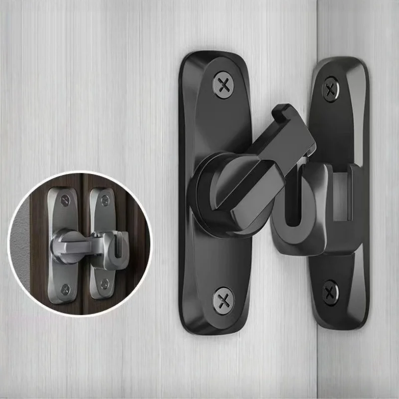 

90/180 Degree Flip Door Lock Home Security Sliding Door Latch Small Gate Latches Hardware Anti-theft Lock Zinc Alloy Door Bolts