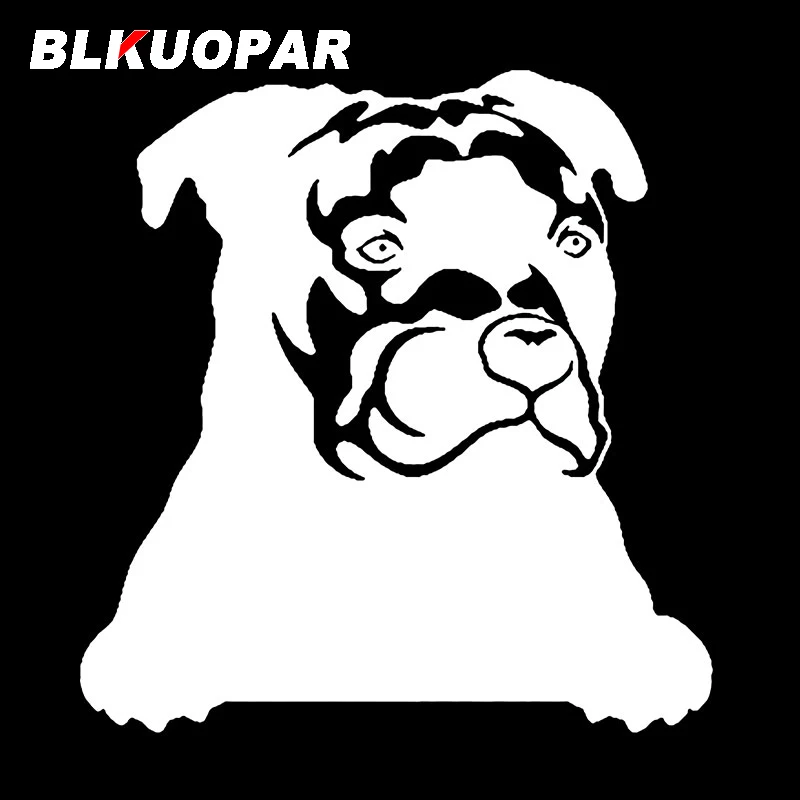 BLKUOPAR Staffordshire Bull Terrier Dog Peeking Car Stickers Fashion Animal Decal Sunscreen Die Cut Laptop Bumper Car Goods