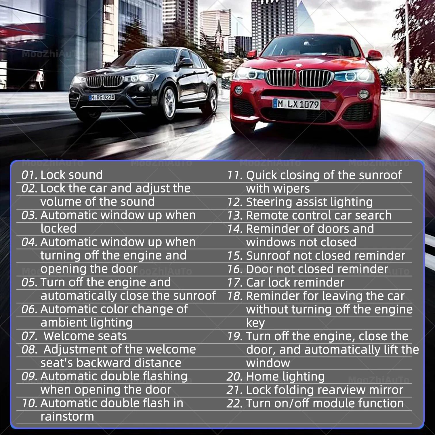 لسيارات BMW F/G الهيكل 3/5 سلسلة X3X4X5X6X7 سيارة رياضية مريحة وحدة تحكم ذكية قفل النافذة التلقائي الصوت