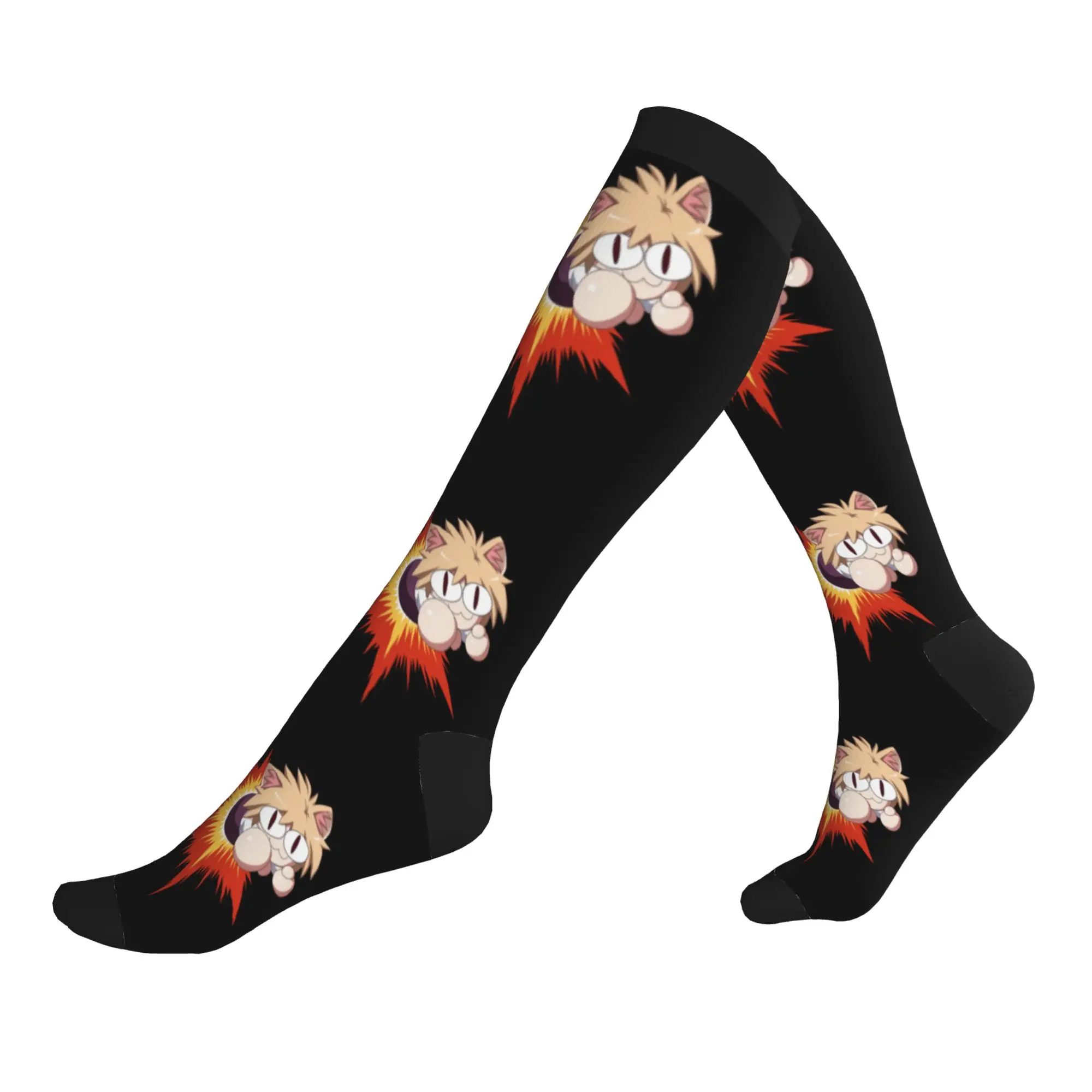 Neco Arc Cartoon Animated Cat Men Women Sports Compression Socks Unisex Fun  Spring Summer Autumn Winter Dress Socks