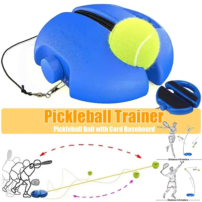 Tennis Training Aids Base With Elastic Rope Ball Practice Self-Duty Shock Absorb Rebound Tennis Trainer Partner Sparring Device