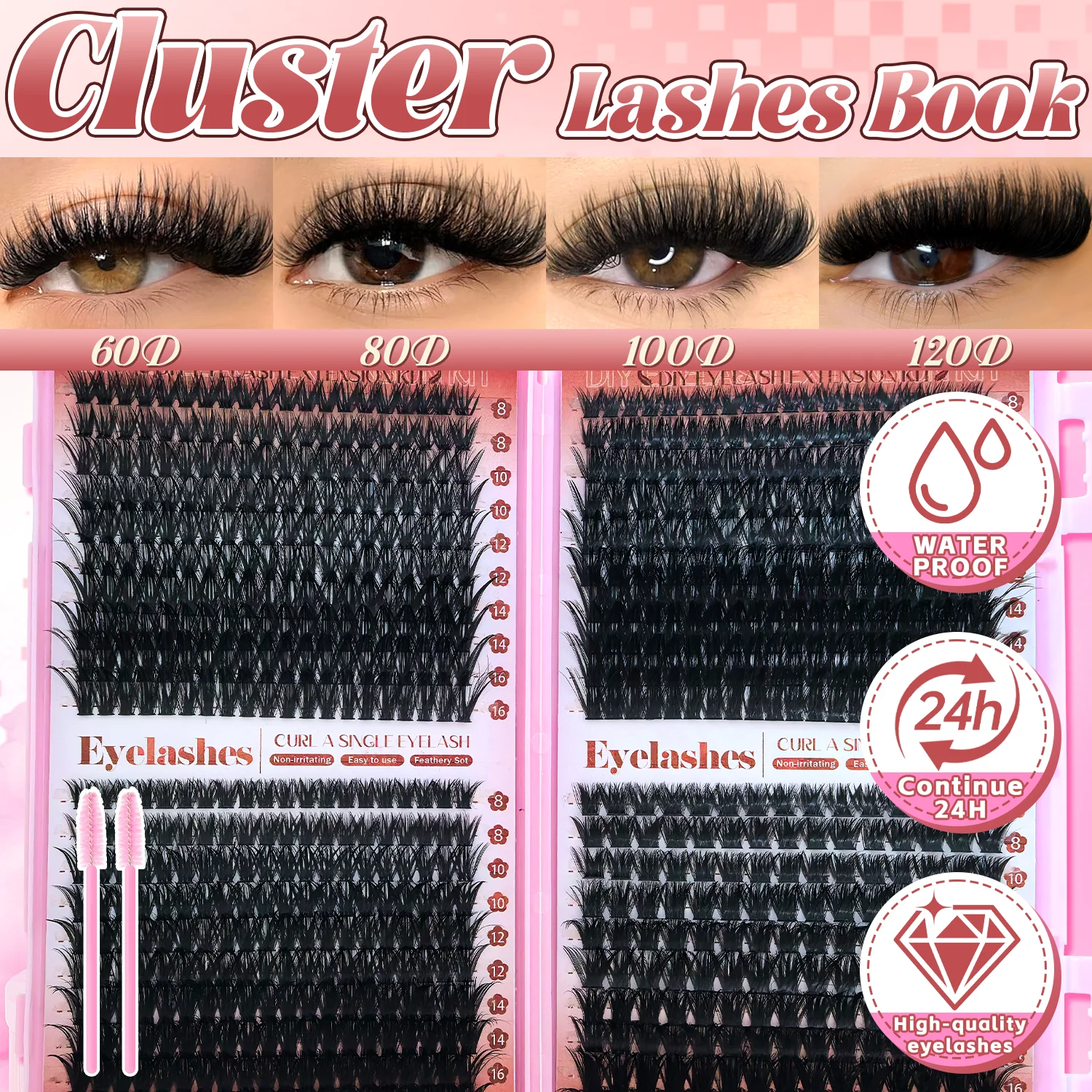 D Curl Eyelashes Clusters Begi - Beauty Makeup Book recension och pris
