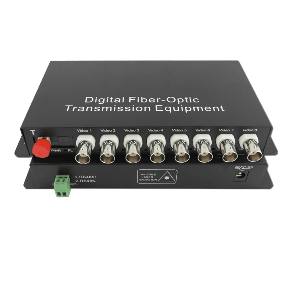 8CH Nufiber NF-8V-T/R-F20 Fiber Optic Media Converter BNC to Fiber Analog    Signal Over Coaxial C  le to DVR
