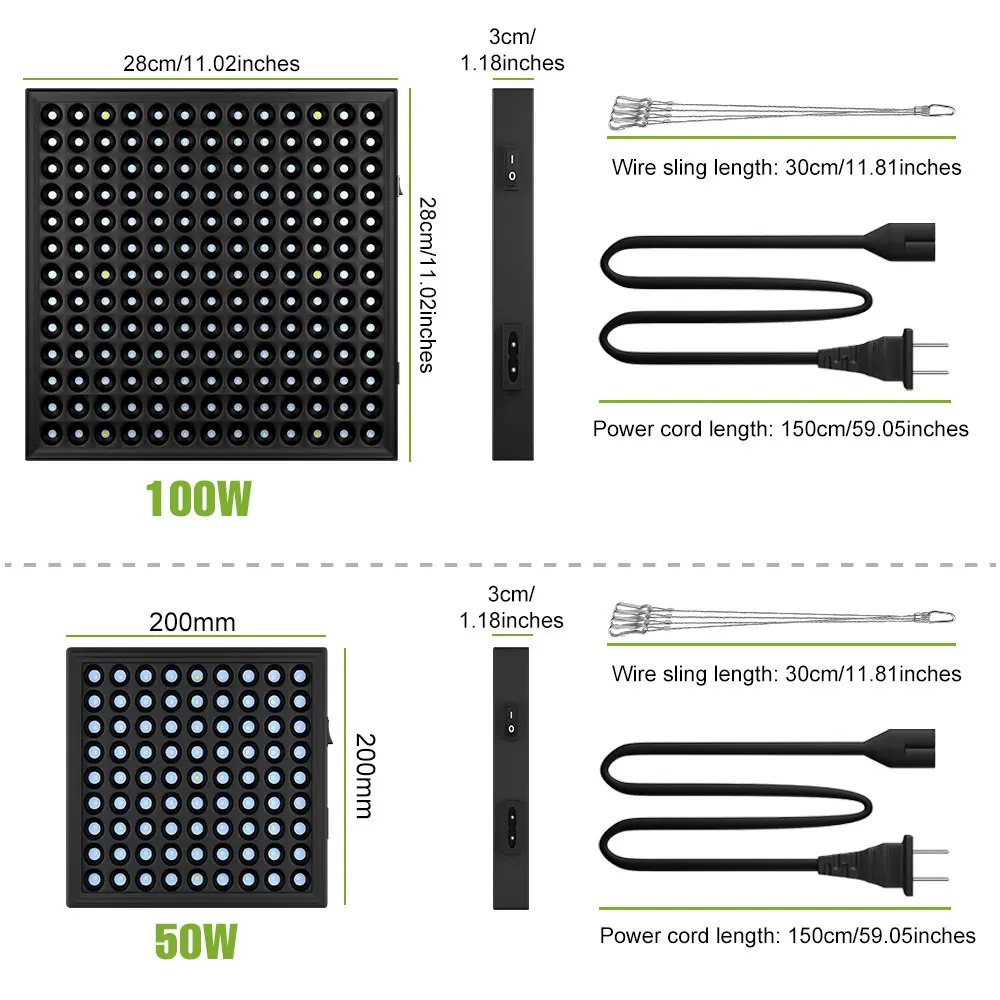 Lampa LED do uprawy roślin 100W Pełne Spektrum Quantum Board do Kwiatów Sztucznych Sukulentów Roślin Doniczkowych Hydroponiki Oświetlenie Wypełniające