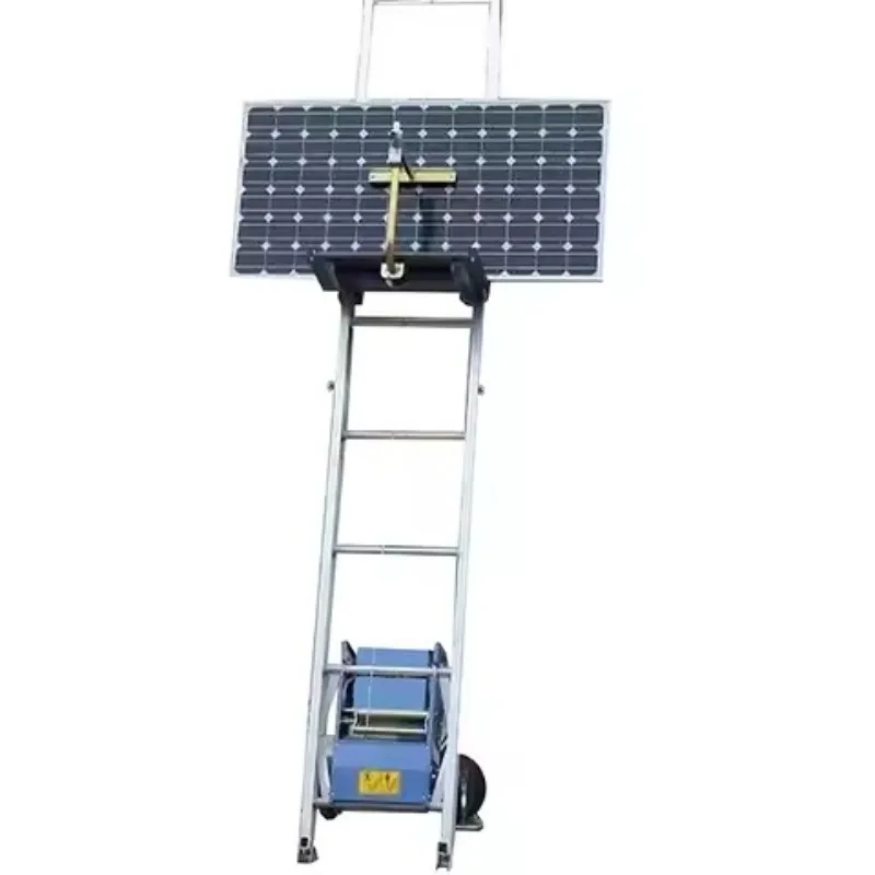 

Customized Height Glass Photovoltaic Panels Lifter Electric Solar Panel Lift Hoist 2-25M 300KG Flat Roof Pitched Roof