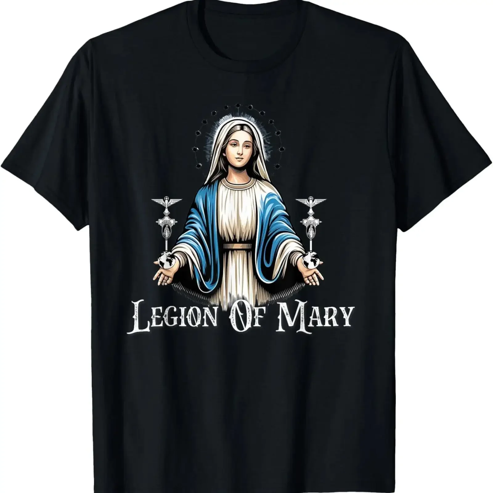 NEW LIMITED Legion Of Mary Our Lady Catholic T Shirt vintage Washed Unisex Soft designer clothes streetwear graphic Casual