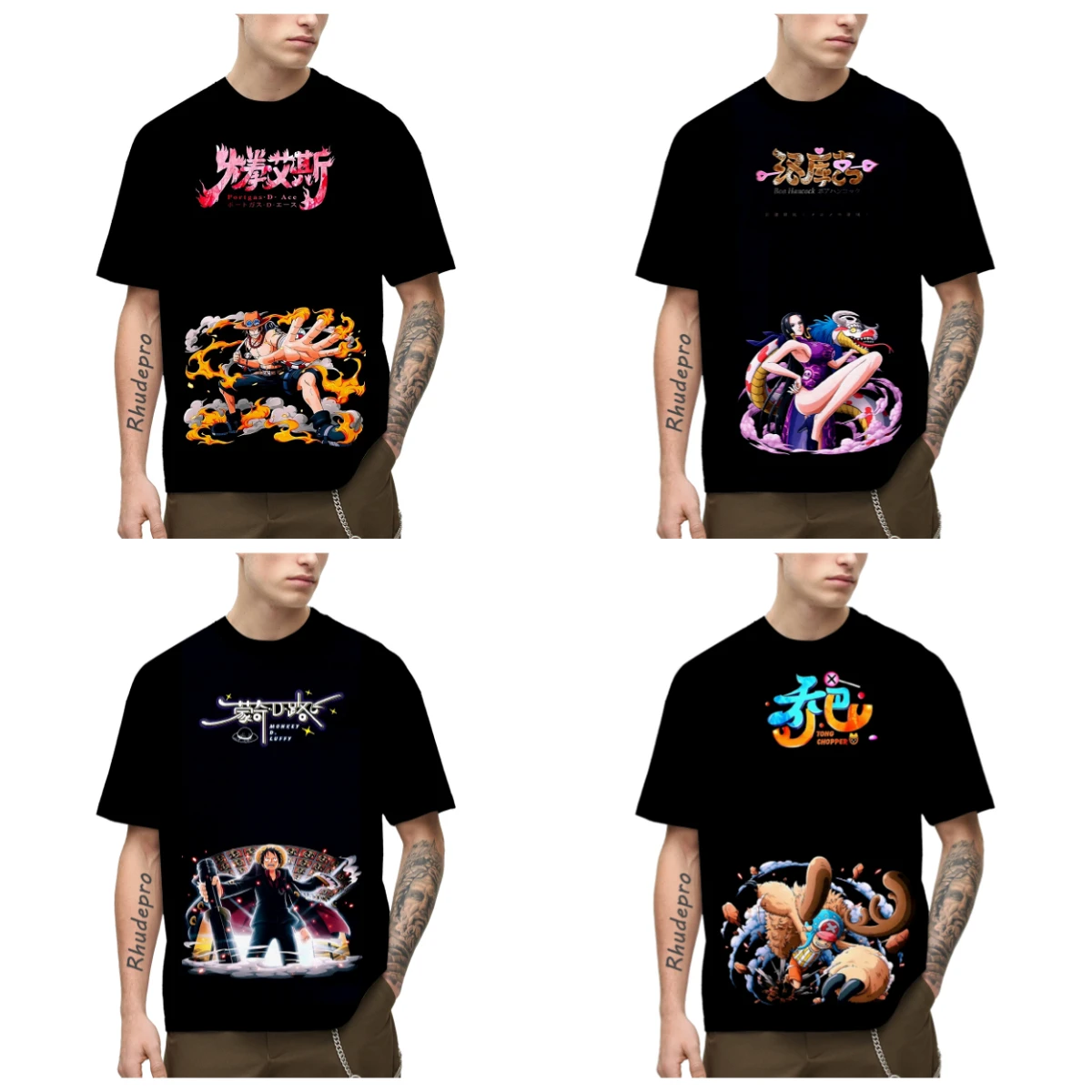 2025 Summer Hot-selling New ONE PIECE Męska koszulka z krótkim rękawem z nadrukiem 3D z japońskiej animacji Casual Street Short Sleeves