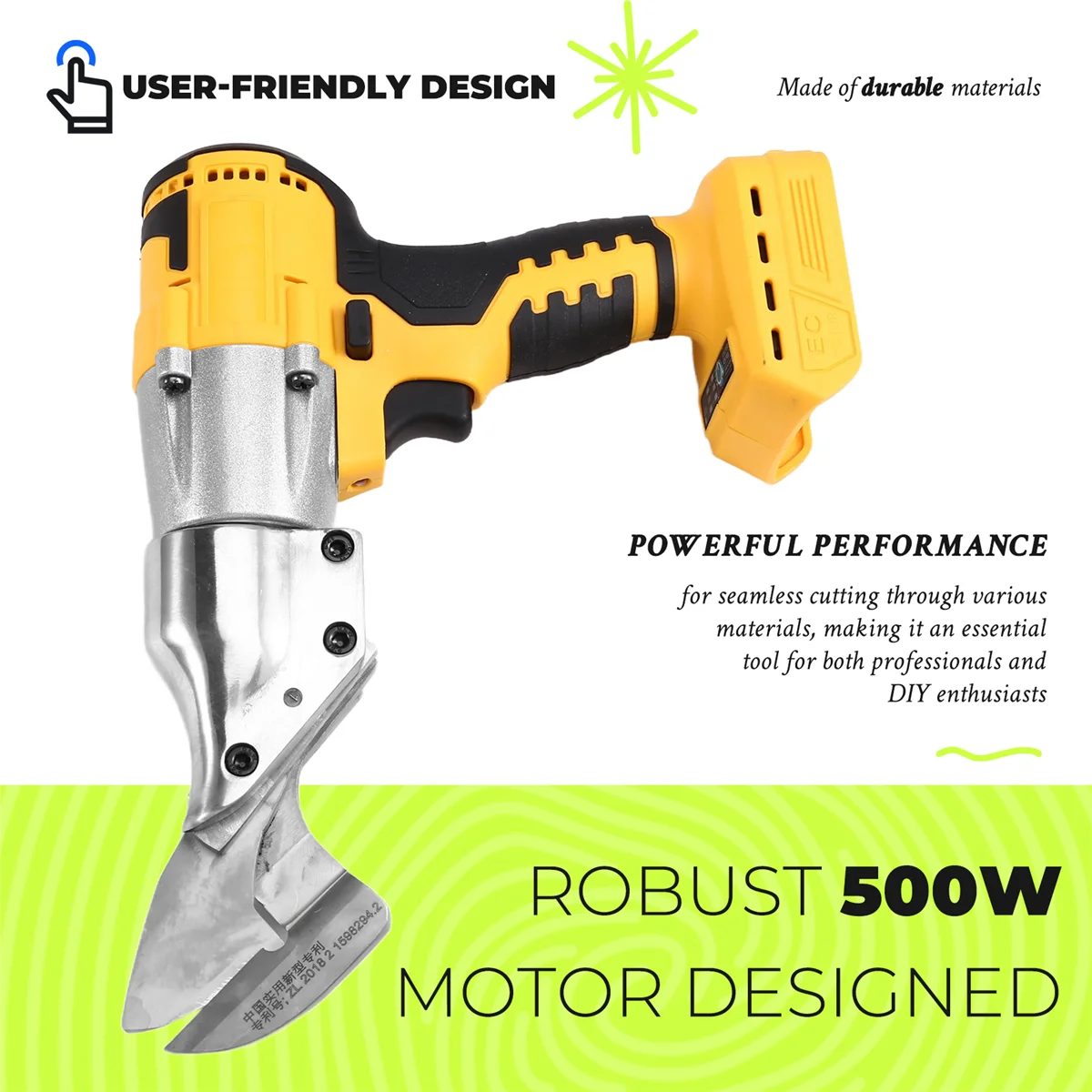 AA98 Brushless Electric Scissors 500W Cordless Electric Scissors Iron Scissor Metal Cutting Tools for 20V Battery