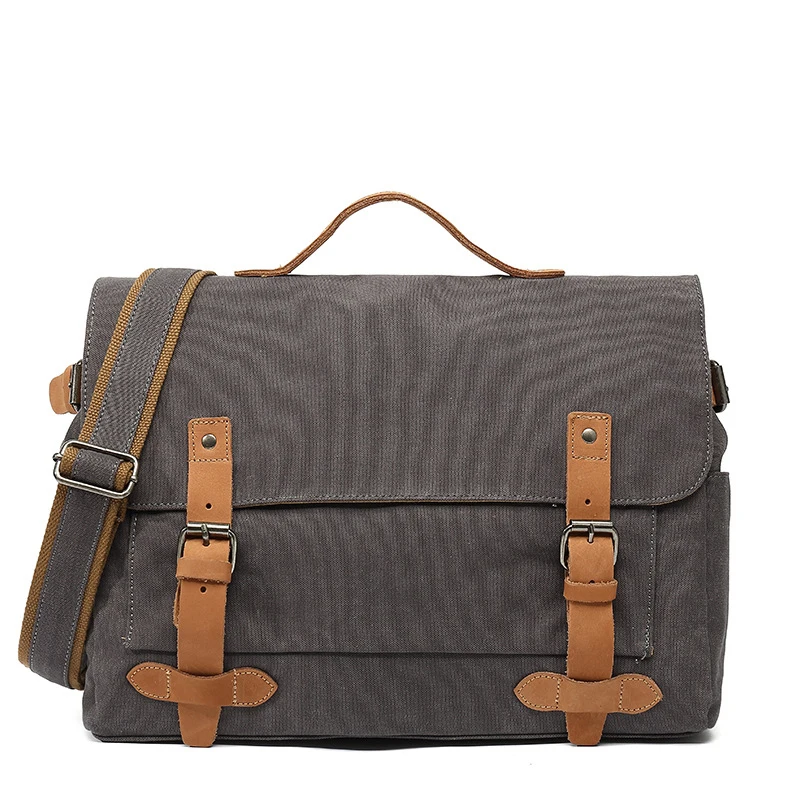 Canvas bag men's cross-body bag multi-function computer messenger kit