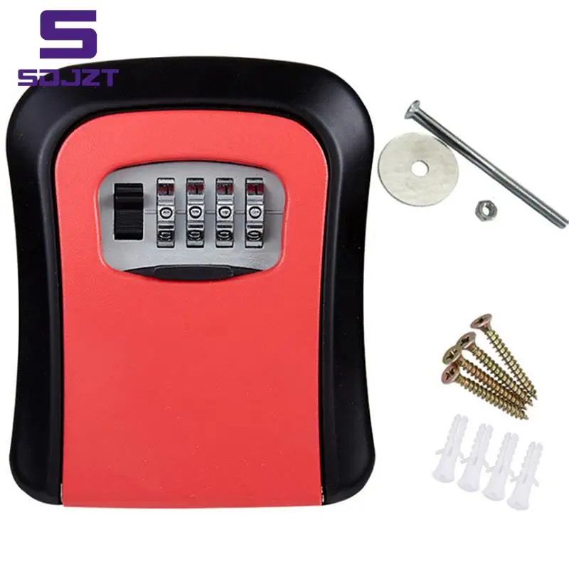 Safe Box Wand halterung Schlüssel Aufbewahrung Secret Box Organizer 4-stellige Kombination Passwort Sicherheits code Schloss kein Schlüssel Home Key