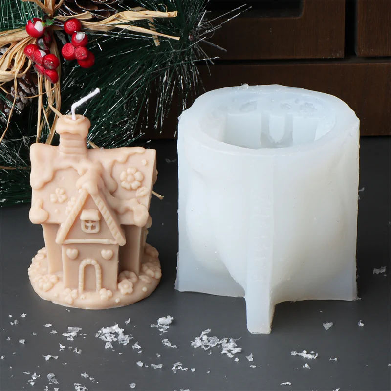 3D Christmas House Candle Silicone Mold DIY Creative Cabin Baker Igloo  Mold Christmas Crafts Home Christmas Decor Gift Tool
