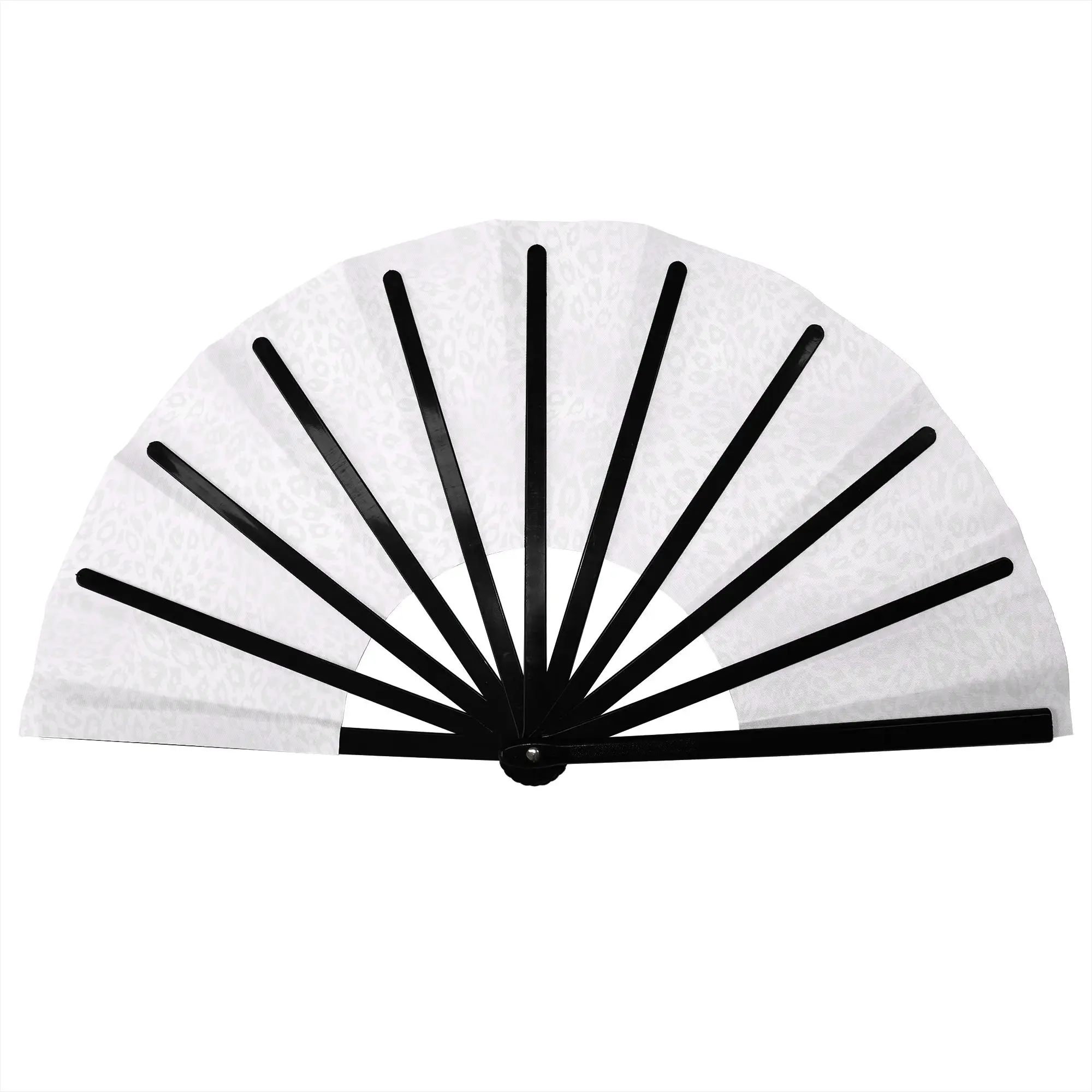 Leopard Print Colorful Folding Hand Fan Personalized  Polyester Fabric Fan Funny Summer Accessory Decorative Fans