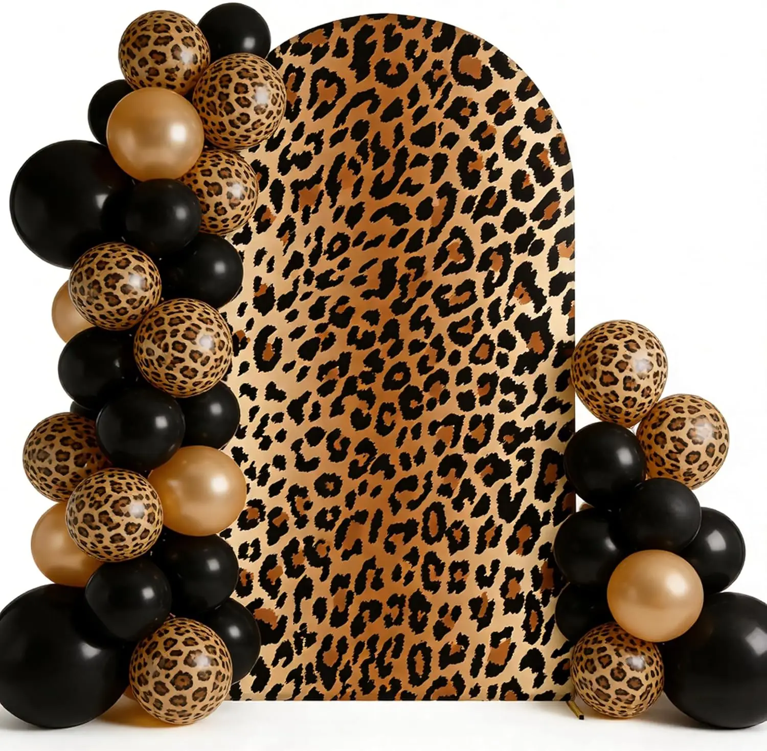 

Leopard Arch Backdrop Cover Spandex Wedding Birthday Baby Shower Photograph Background Event Celebration Party Decorations