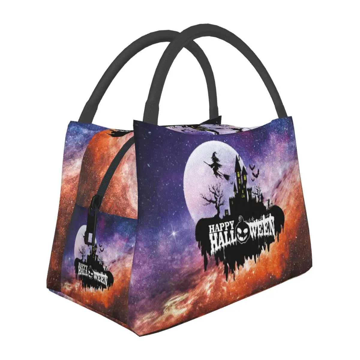 Funny Halloween Insulated Lunch Bag for Picnic All Hallow Mas Pumpkin Witch Leakproof Thermal Cooler Bento Box Women Kids