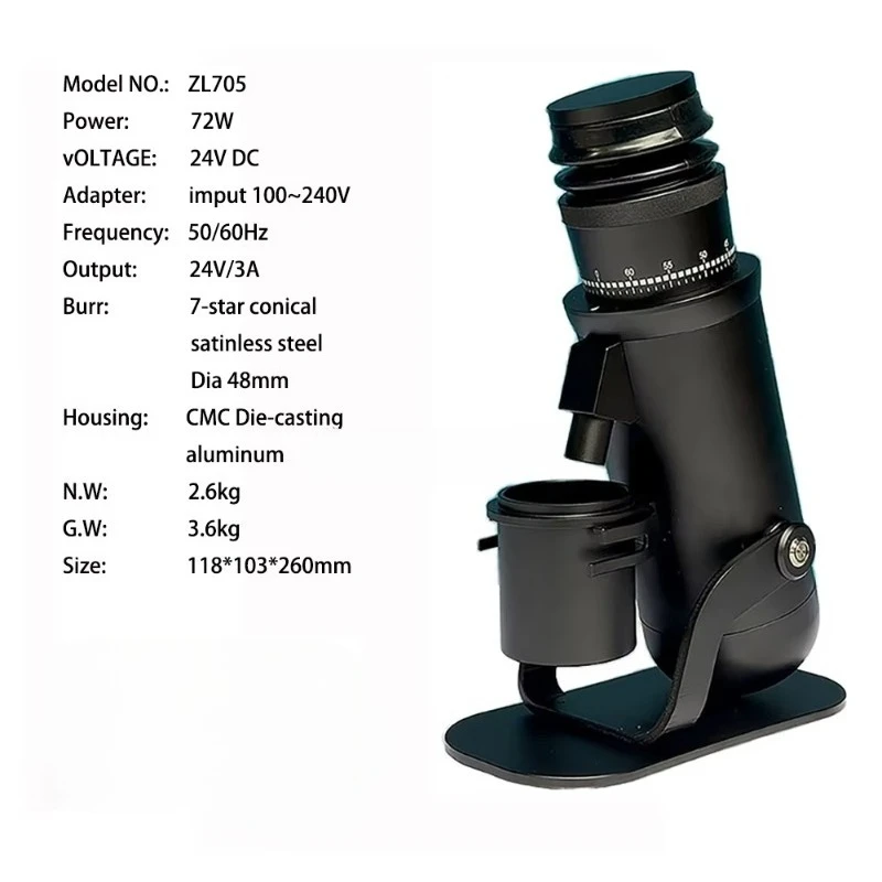 Professional Hand‑Held Electric Coffee Bean Grinder, Stainless Steel Blade Single‑Dose Automatic Home Coffee Grinder Machine
