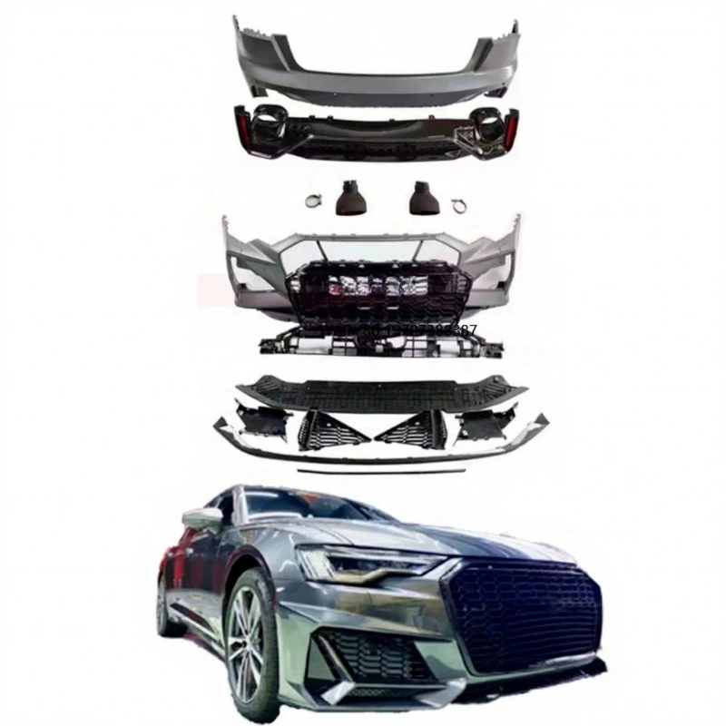 

Factory Direct A6 A6L 18-22 Car Body Kit RS6 MTM Version Upgrade with Front Rear Bumper Diffuser Exhaust Pipe Side Skirt