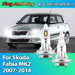 6000K Super Bright 2Pcs 30000Lm H7 LED Lamps Wireless Car Headlight For Skoda Fabia MK2 2007 2008 2009 2010 2011 2012 2013 2014