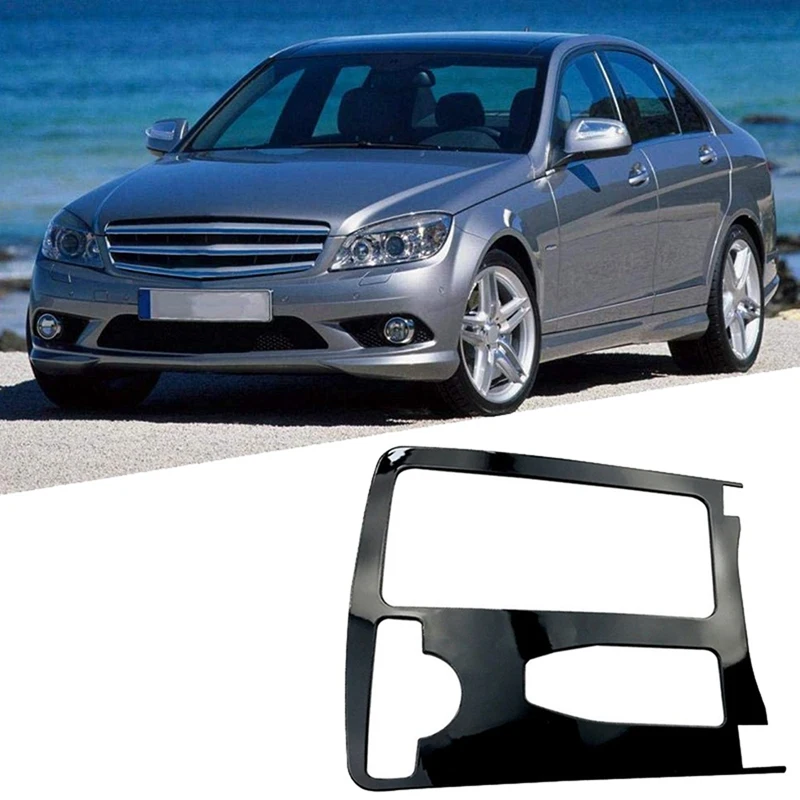 Central Console Water Cup Holder For Mercedes Benz C Class W204 08-13 & Center Console Armrest Storage Box Button Cover