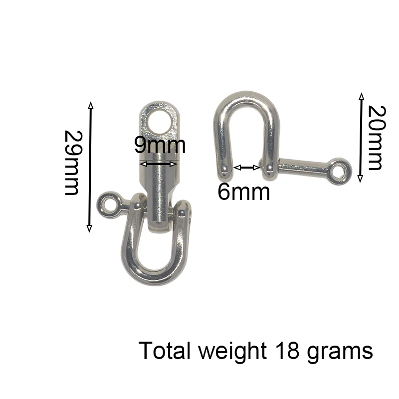 Super fine silver  360° brass swivel undetachable keychains screw  alloy shackle carabiner DIY EDC Tool