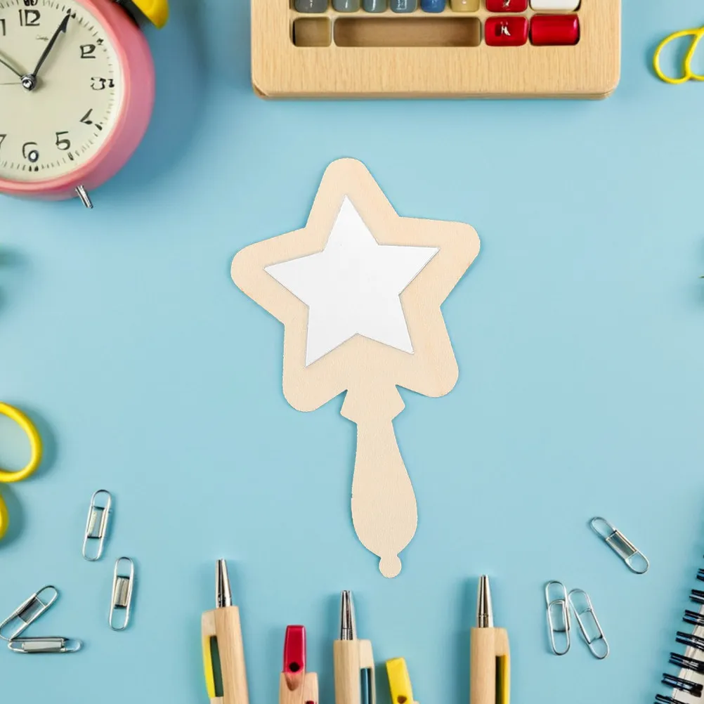 20Pcs Small Wooden Mirror Craft for Kids Unfinished Handheld DIY Painting Mirror Art Activities Craft Mirrors Mirrors for Crafts