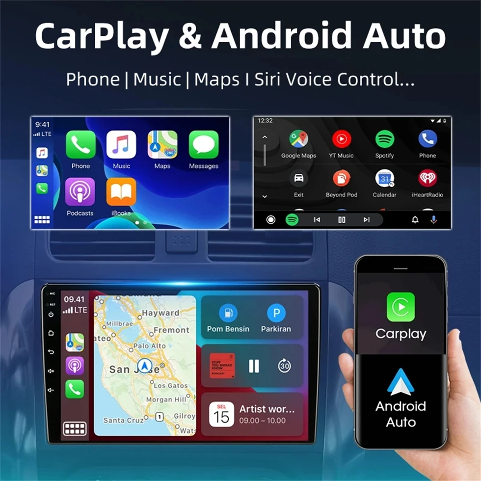 Android 16 Carplay Auto Car Radio Multimedia Video Player Navigation 2DIN Stereo Head Unit DSP RDS for Suzuki SX4 2006-2013