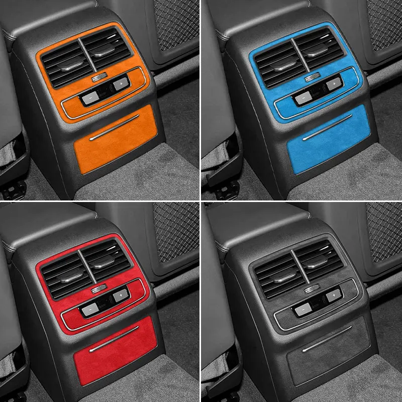 

Made of Alcantara For Audi A4 S4 A4L A5 S5 Q5 Car Rear Air Vent + Cigarette Lighter Panel Trim Sticker Auto Interior Accessories