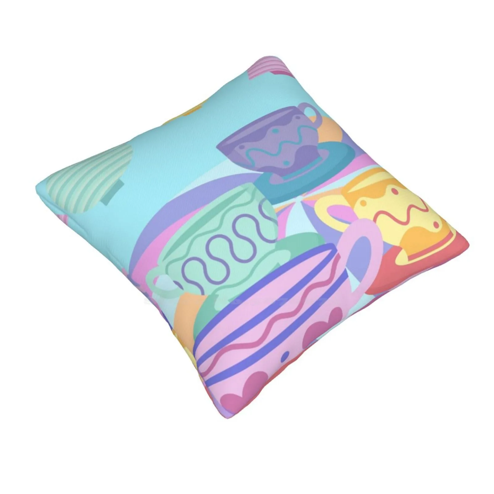 Happiest Place Teacup Ride Pillow Cover Hug Pillowcase Fan Art Teacup Ride Teacups Fan Ride World Attraction Fantasyland Walt