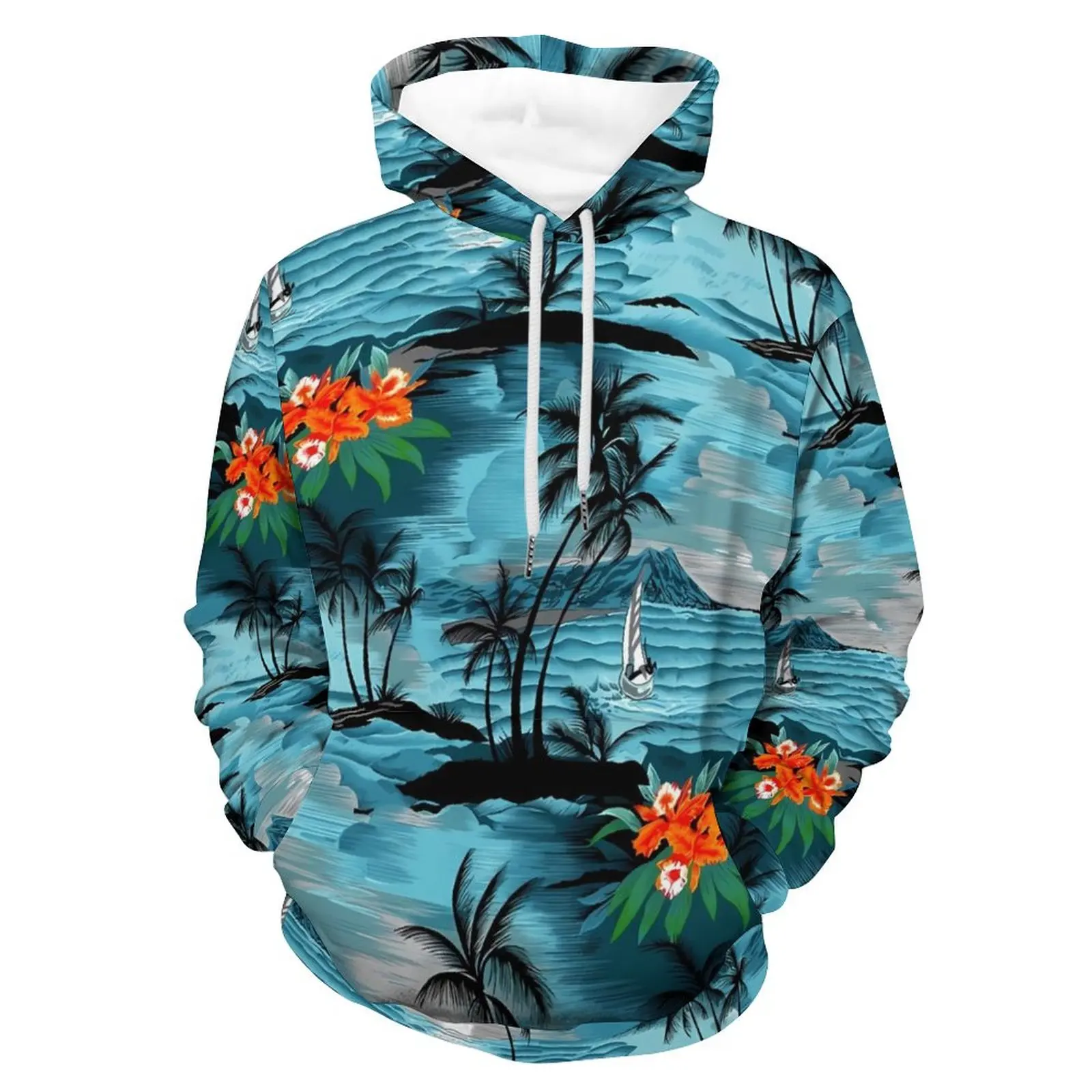 Autumn Floral Hawaiian 3D Print Hoodies Men Women Fashion Casual Sweatshirts Oversized Hoodie Pullovers Tracksuit Clothing