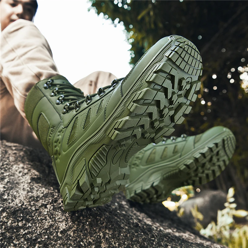 Men's field combat training boots four seasons non-slip comfort jungle combat boots high-top outdoor multi-terrain hiking boots view 6