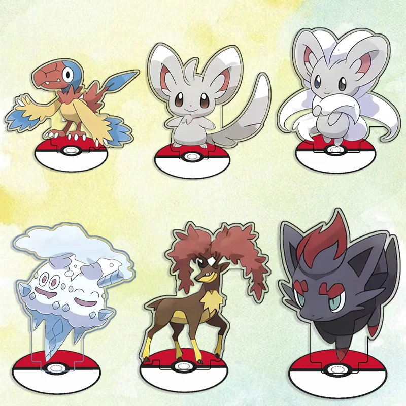 Figurines en acrylique recyclé pour Pokémon Archen Minccino Cinccino Vanilluxe, décoration de bureau, créativité décorative, cadeau mignon, 15 cm