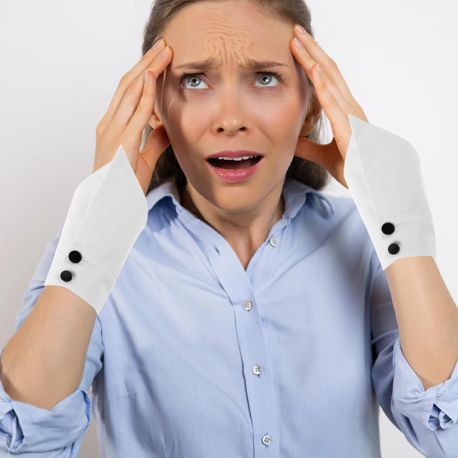 1 زوج انفصال وهمية الأكمام الأصفاد الأبيض القطن المعصم الأصفاد للنساء مكتب حزب زي الزخرفية الكفة كم المرأة