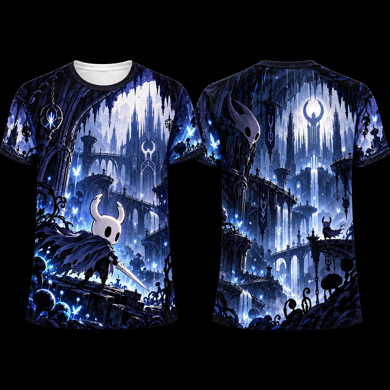 New Trendy Hollow Knight Killing Pattern 3D Printed Large-sized Loose Short-sleeved Men's and Women's Identical Casual Shirt