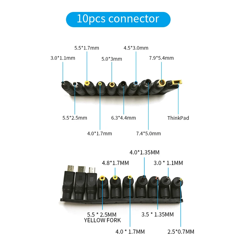 10PCS AC DC Jack Adapter Universal Plug DC 5.5MM*2.5MM 4.0MM*1.7MM 6.3MM*4.4MM 3.5MM*1.35MM Thinkpad DC Micro USB Connector