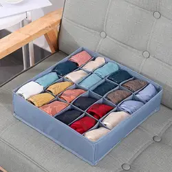 Wardrobe Organizer Underwear Organizer Strengthened Edge Strong Load-bearing Polyester 24 Grids Foldable Design for Clothes