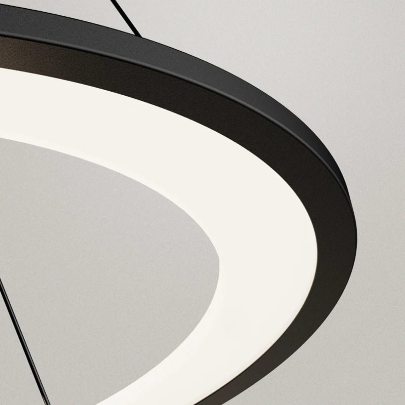 Modern Round Ring Led Ceiling Chandelier Acrylic for Living Dining Table Conference Room Lamp Home Decor Hanging Light Fixture