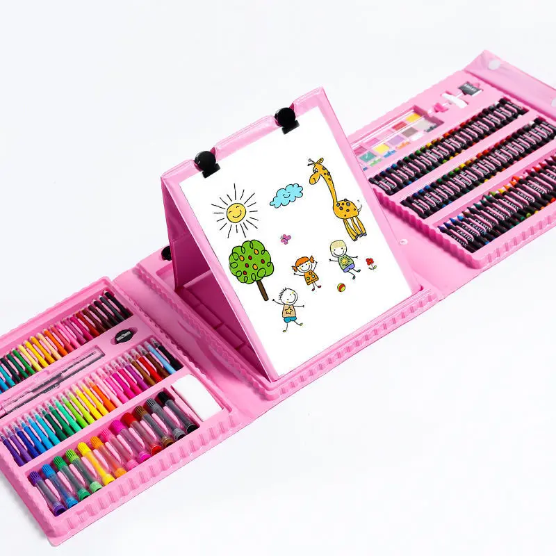 Multi Painting Set for Children, Students' Art Supplies Gift with Carrying Case, Watercolor Pen Oil Pastel Colored Pencil, etc.