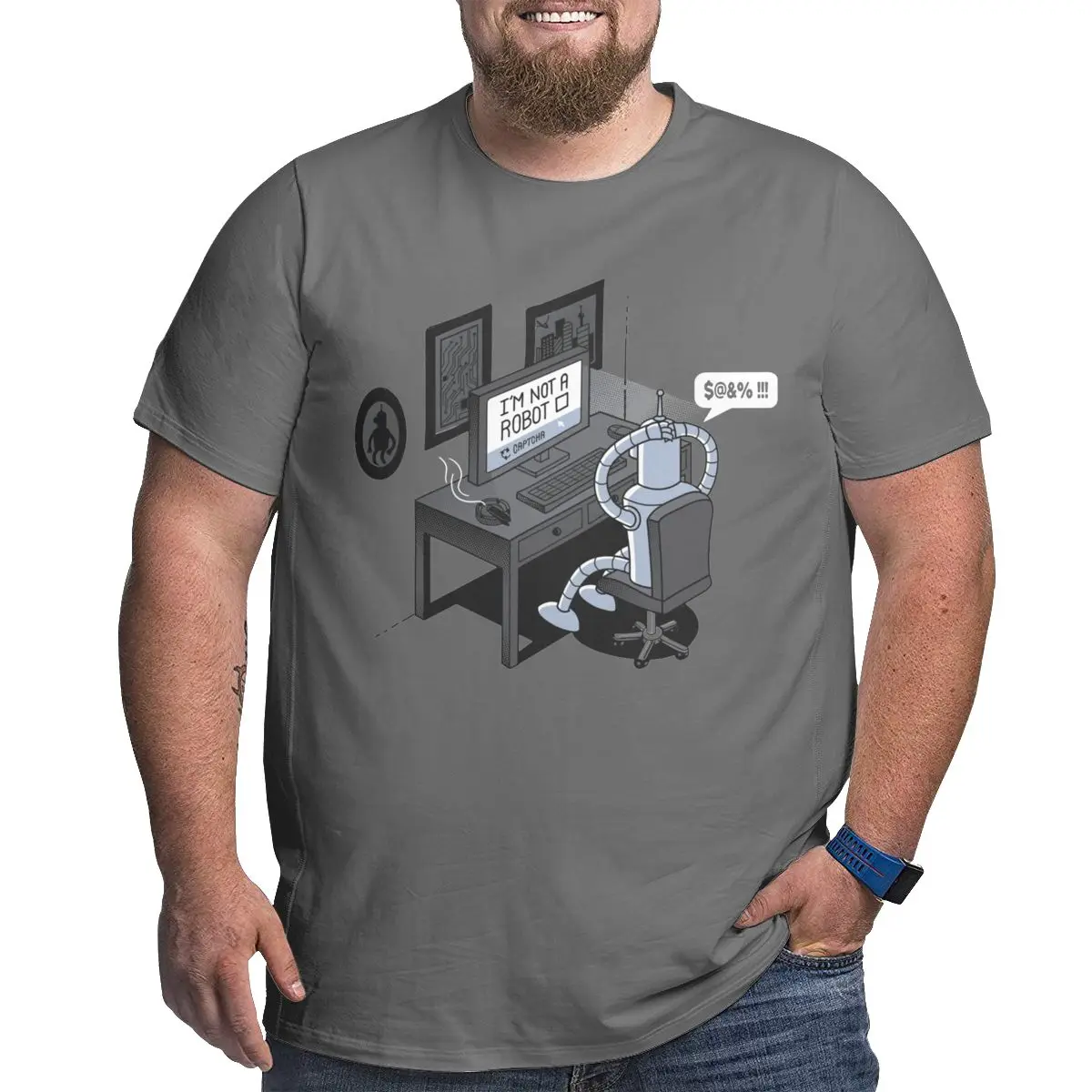 Men I'm Not A Robot Captcha Programmer T Shirts 100% Cotton Tops
