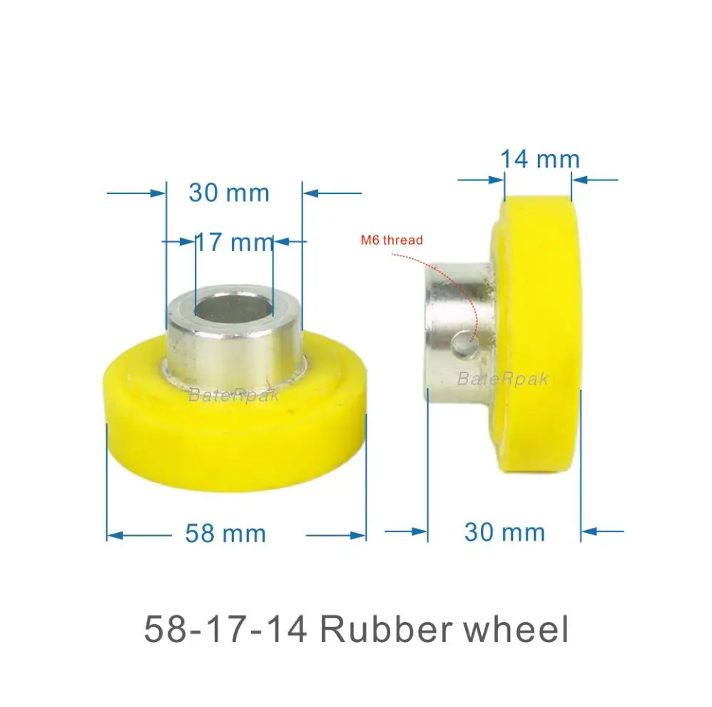 BateRpak-Máquina de embalagem Vertical peça sobresselente, Yellolw Ruber Film Roda de imprensa, 1 par = 2pcs roda preço, 14 milímetros