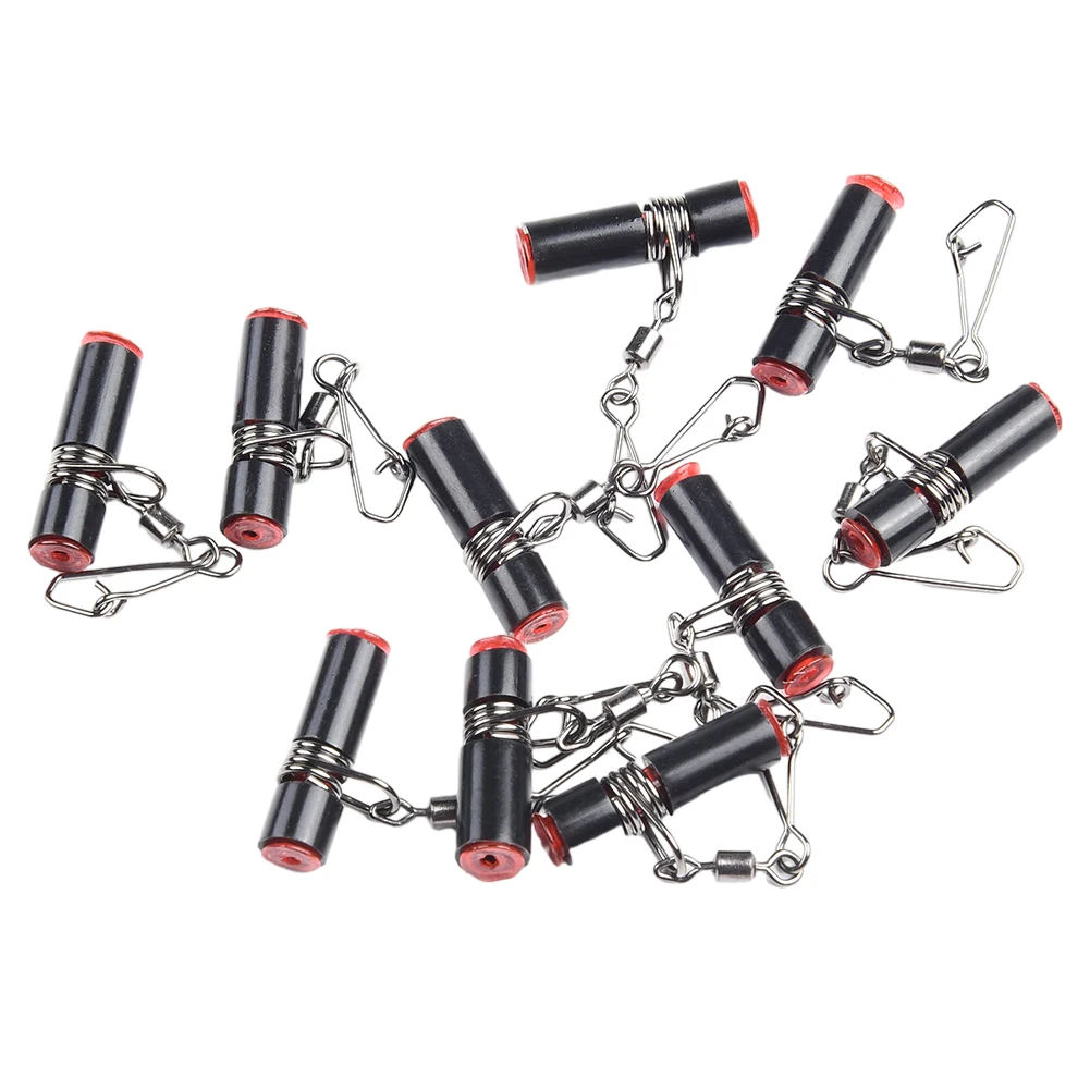 

Sinker Slides Fishing Sinker Sliders 10pcs 2# Snap Balance Line Red+Black Stainless Steel+Plastic Fishing Tool