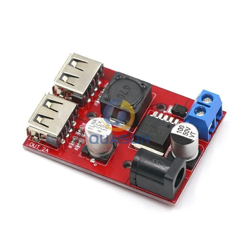 LM2596 LM2596S Dual USB DC-DC 9V 12V 24V 36V to 5V 3A Step Down Buck Converter Board Car Charger Solar Power Supply Module