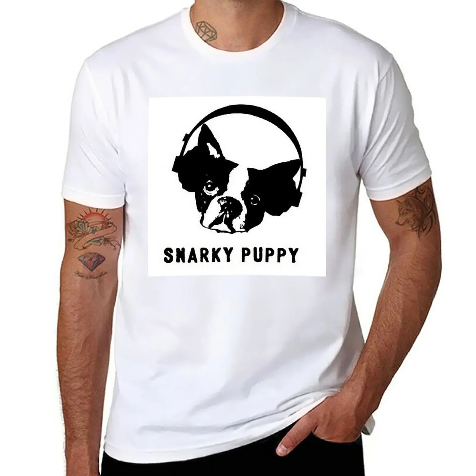 New Snarky Puppy Logo T-Shirt black t shirt korean fashion T-shirt short Tee shirt men clothes