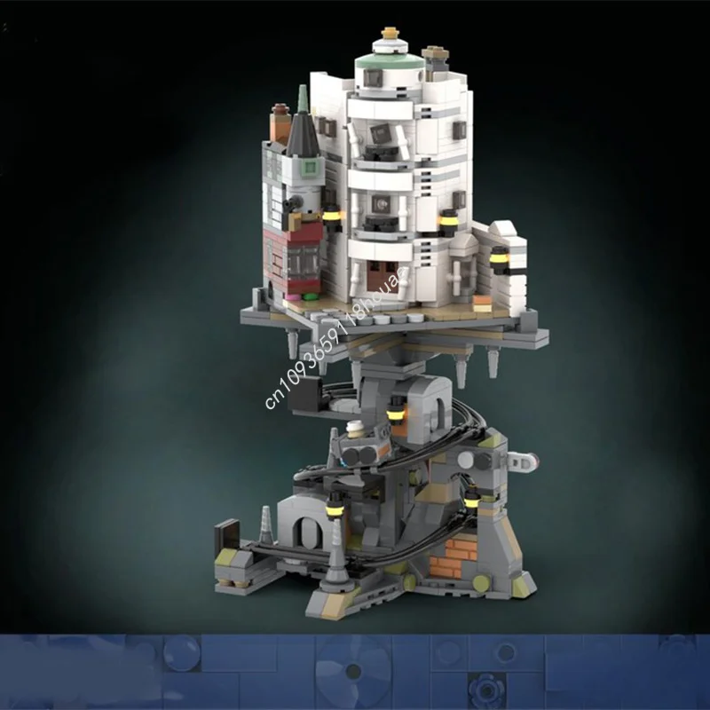 

1196 шт. MOC Mini Gringotts Bank и шахт Гарри, строительные блоки, рождественский подарок, STEM, образовательные вдохновения, неограниченное количество творчества
