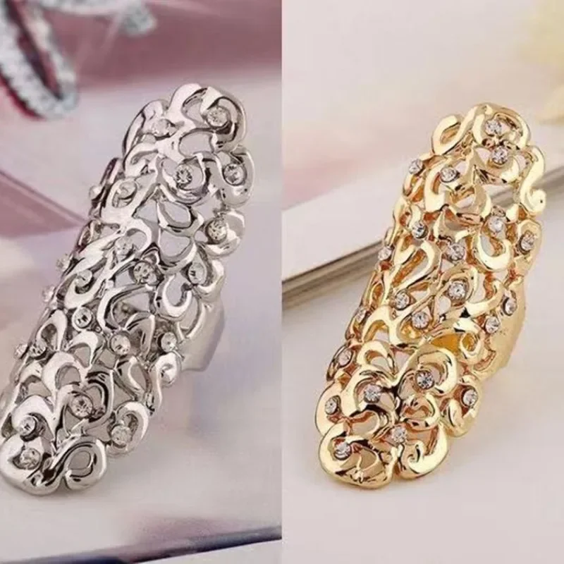 Hollow temperament diamond ring, new Korean version fashion ring cold wind couple ring