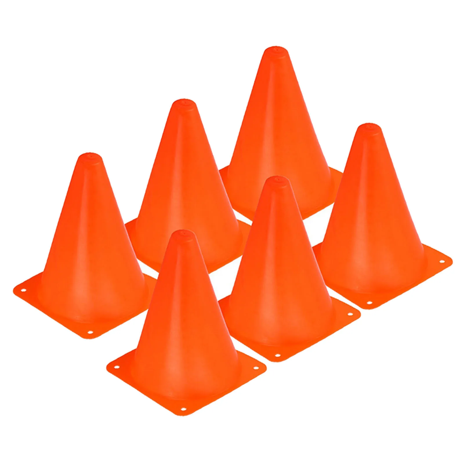 

6 pcs 18Cm Soccer Football Training Cones Hard Plastic Sports Obstacle Markers Bright Orange For Kids Playground Gym Dog Horse