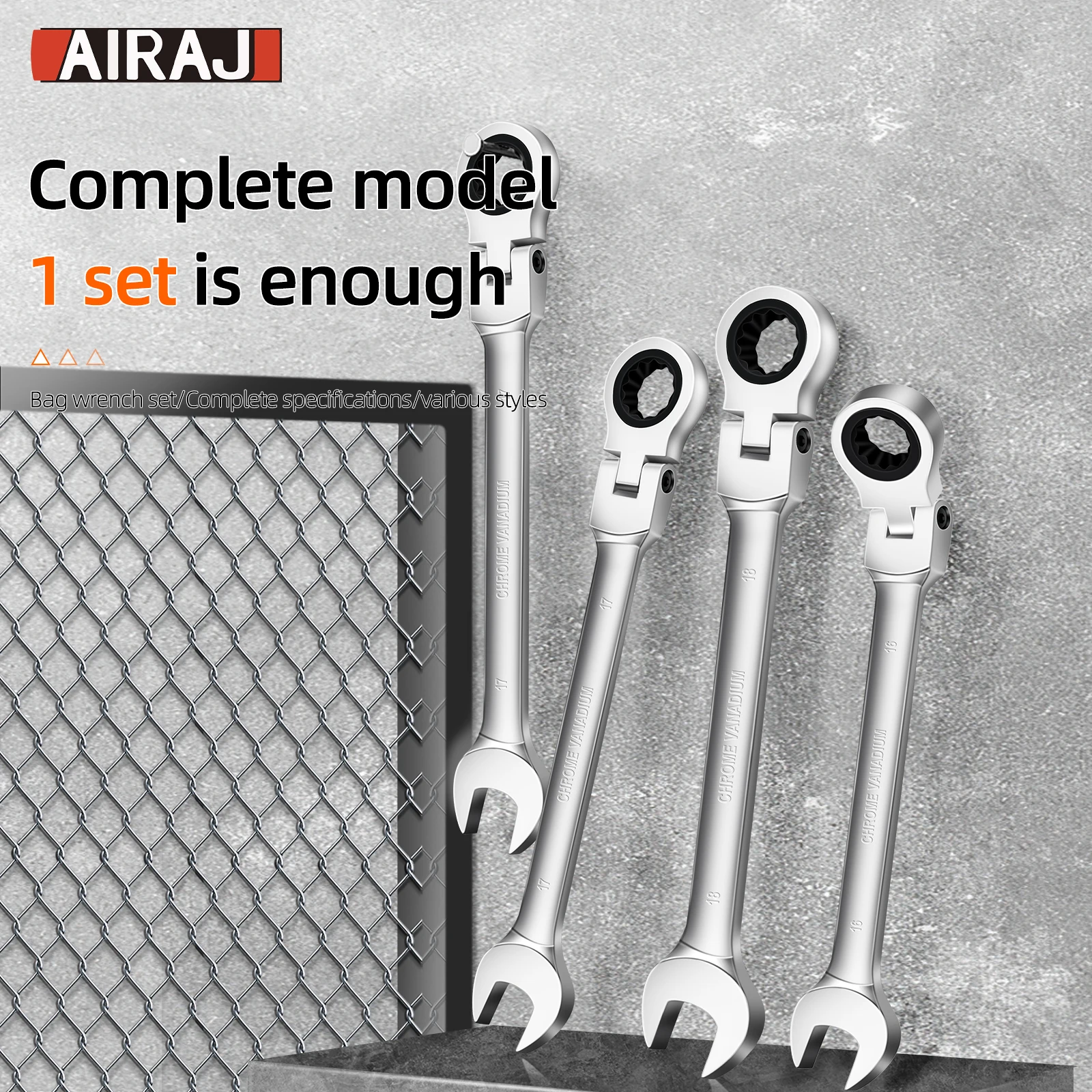 AIRAJ 8/10/12 ชิ้นประแจวงล้อหลายเครื่องมือ, 180 ° เครื่องมือช่างดีไซน์วงล้อ 72 ฟัน ตัวเลือกที่ดีที่สุดสําหรับการบํารุงรักษารถยนต์สําหรับครอบครัว